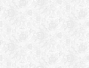 grey floral textile vector seamless pattern in gzhel style