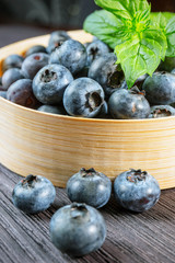 Blueberry on wooden board