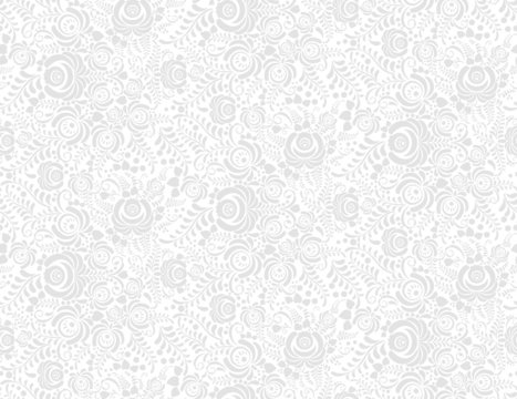 grey floral textile vector seamless pattern in gzhel style