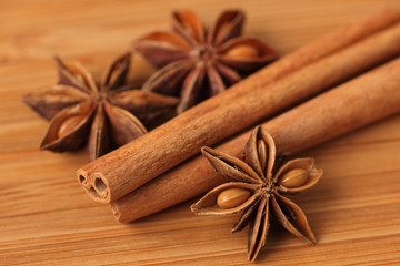 Cinnamon sticks and star anise