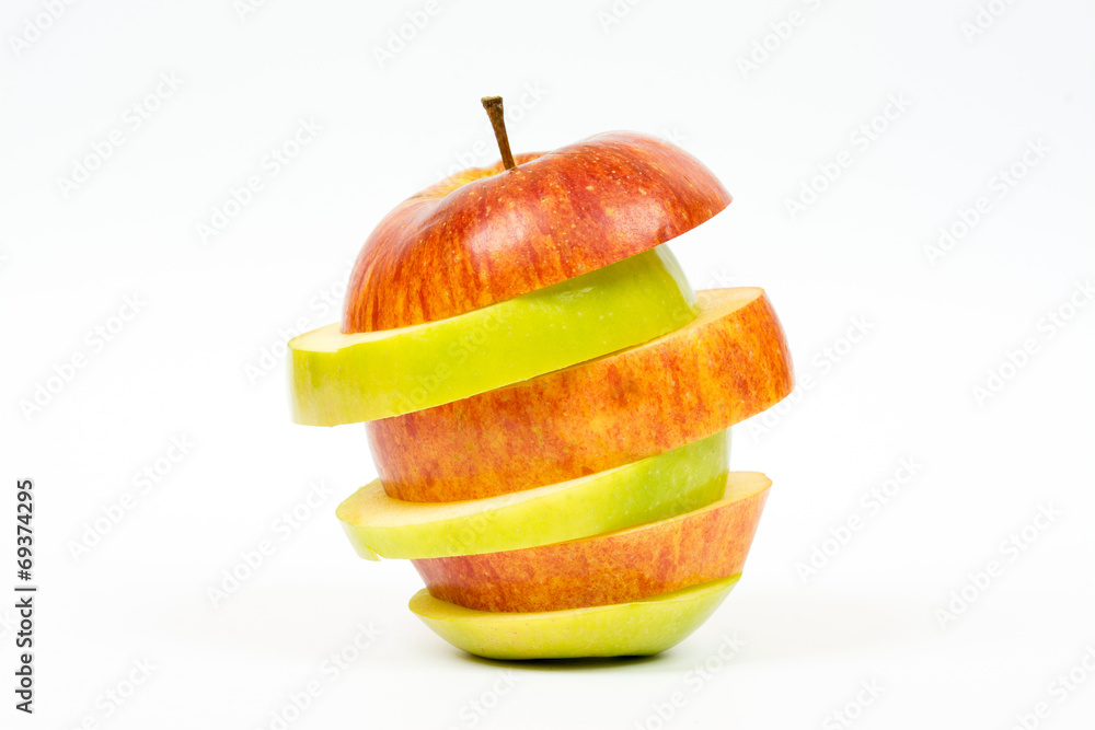 Wall mural apple cut into slices