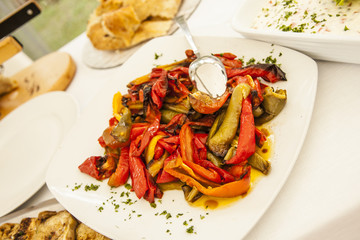 Appetizer, grilled peppers
