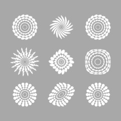 White abstract circles with drop shadow background art vector