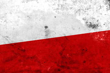 Poland Flag with a vintage and old look