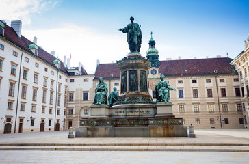 Fototapeta na wymiar Hofburg Palace courtyard with Emperor Franz I monument