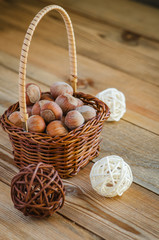 hazelnuts in the basket