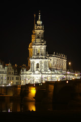 Fototapeta na wymiar Night view on historical center of Dresden, Germany