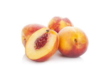 Peaches isolated on white.