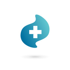 Medical logo icon design template with cross and plus