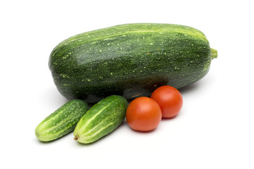 vegetables on the white background