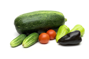 vegetables on the white background