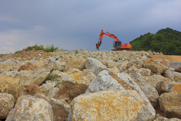 Backhoe on a Construction Site