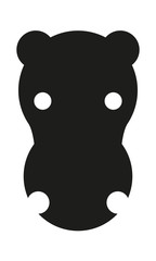 Nilpferd Kopf Frontal