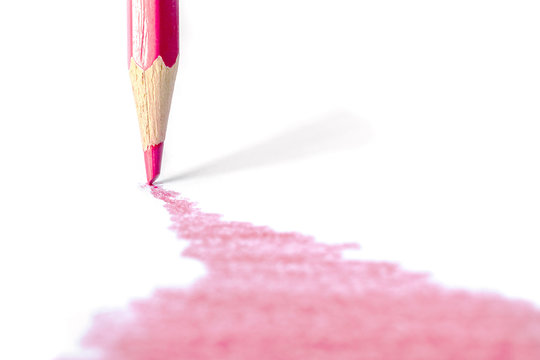colorful pencils drawing line on a white background
