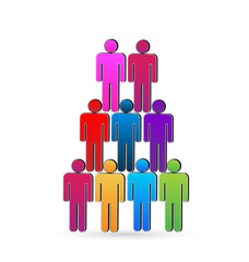Team tree people unity concept logo vector icon