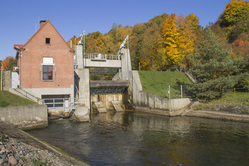 Fototapeta na wymiar The historic, small hydro power plant