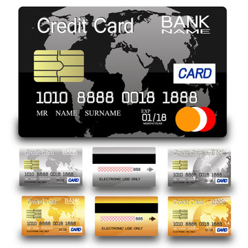 Credit card set vector