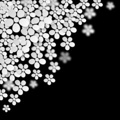 Blumen Ornaments Ecke schwarz