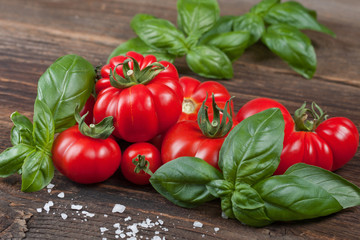 Tomaten und Basilikum