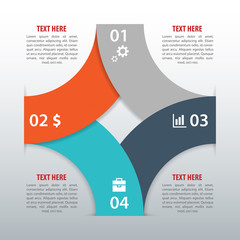 Modern business ribbon origami style options banner. Vector illu