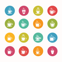 coffee icons set Circle Series - eps.10