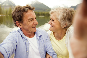 Senior couple on boat