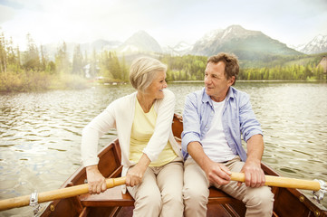 Senior couple on boat