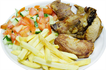 The image of meat with a garnish