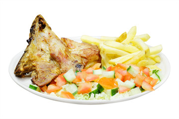 The image of meat with a garnish