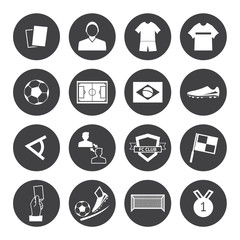 Black and White Soccer football icons vector eps10