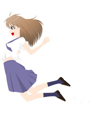 ジャンプする学生