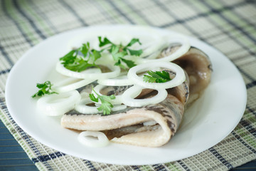 salted herring with onions