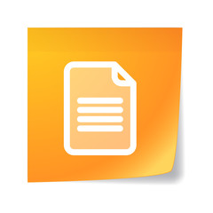 Orange sticky note with a document