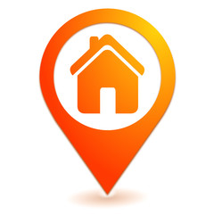 maison sur symbole localisation orange