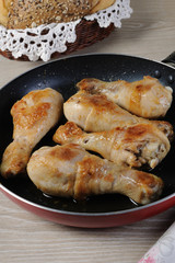 Fried chicken drumsticks