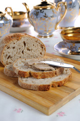 Chicken liver pate on bread