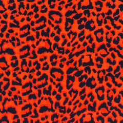 texture of orange fabric stripes leopard
