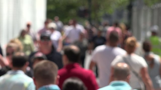 Pedestrians, People Walking and Shopping Local Businesses