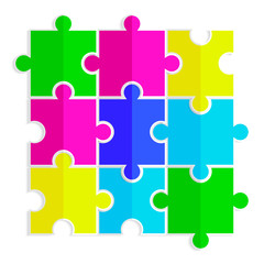 seamless texture of colored flat puzzle icon