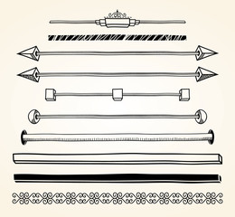Set of dividers, hand drawn. EPS8.