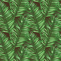 Naklejka na ściany i meble Seamless floral vector pattern inspired by leaves of tropical
