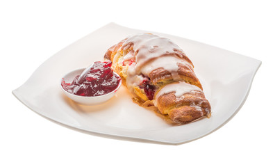 Croissant with jam