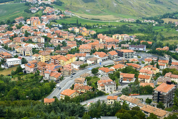 Fototapeta na wymiar The view from the mountain Titanium, San Marino.