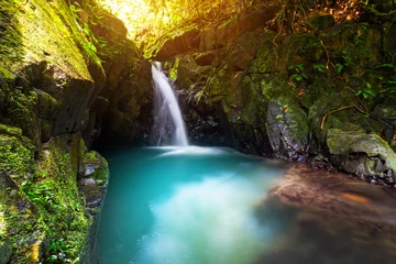 Poster de jardin Cascades Paradise waterfall in the jungle of Thailand