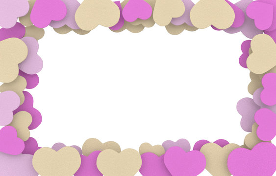 Beige, Pink And Purple Soap Hearts Frame