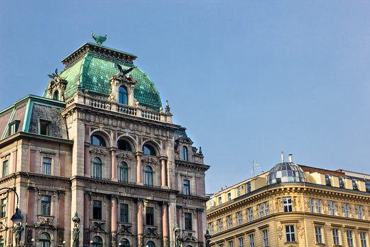 Old city center buildings architecture in Vienna Austria