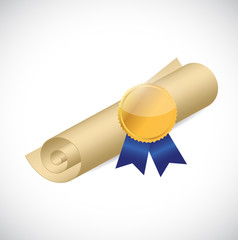 scroll and gold ribbon illustration design