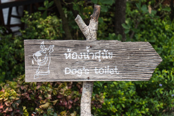 Toilet sign for dog