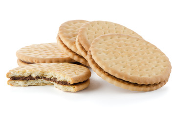 Sandwich biscuits with chocolate filling