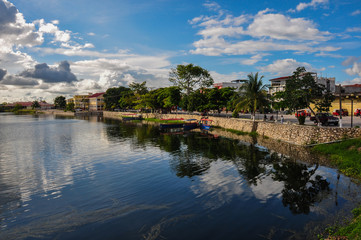 Fototapeta na wymiar Reflection in Flores, Guatemala